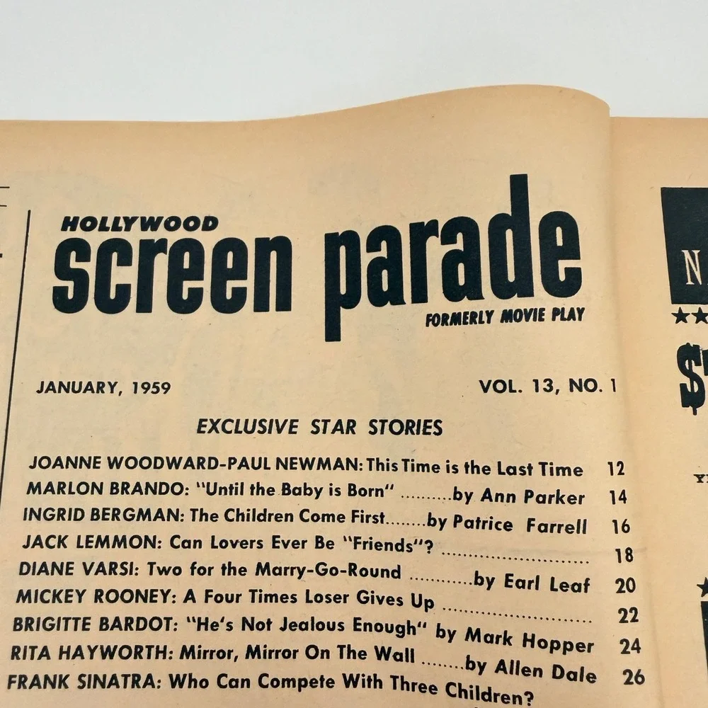 Hollywood Screen Parade vintage january